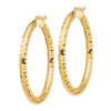 Gold Diamond-Cut Hoop Earrings