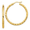 Gold Diamond-Cut Hoop Earrings