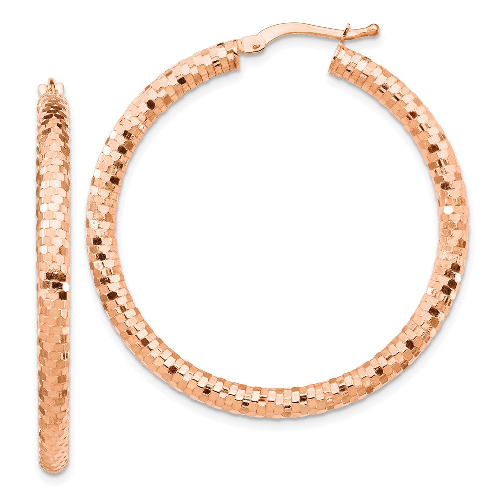 Gold Diamond-Cut Hoop Earrings
