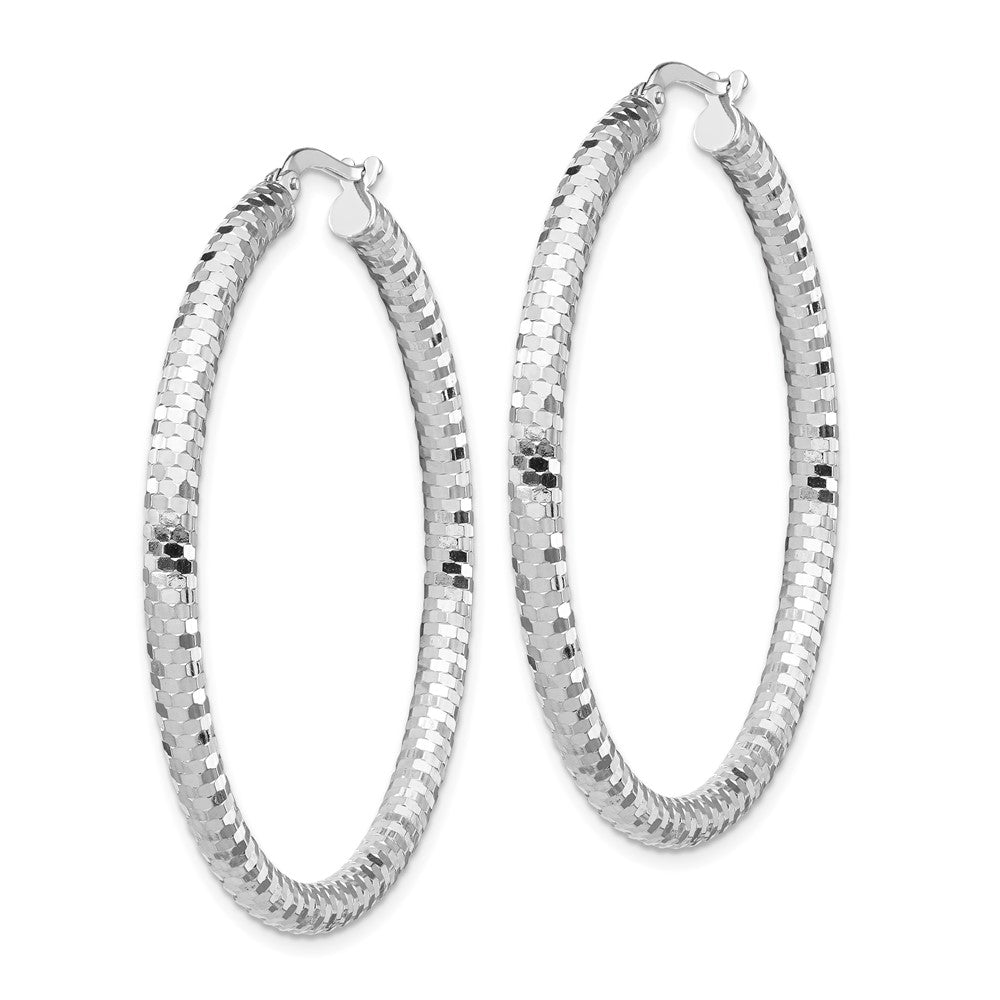 Gold Diamond-Cut Hoop Earrings