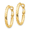 Gold Polished and Textured Omega Back Hoop Earrings