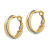 TWo-tone Gold ROund Tube Omega Back Hoop Earrings