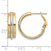 TWo-tone Gold ROund Tube Omega Back Hoop Earrings