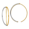 14K and White Rhodium Oval Dangle Threader Earrings