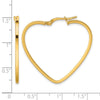 Gold Heart Shaped Square Tube Hoop Earrings