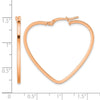 Gold Heart Shaped Square Tube Hoop Earrings