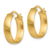 14K 5x19mm Satin Tube Hoop Earrings