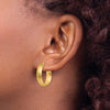 14K 5x19mm Satin Tube Hoop Earrings