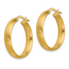 14K 5x24mm Satin Tube Hoop Earrings