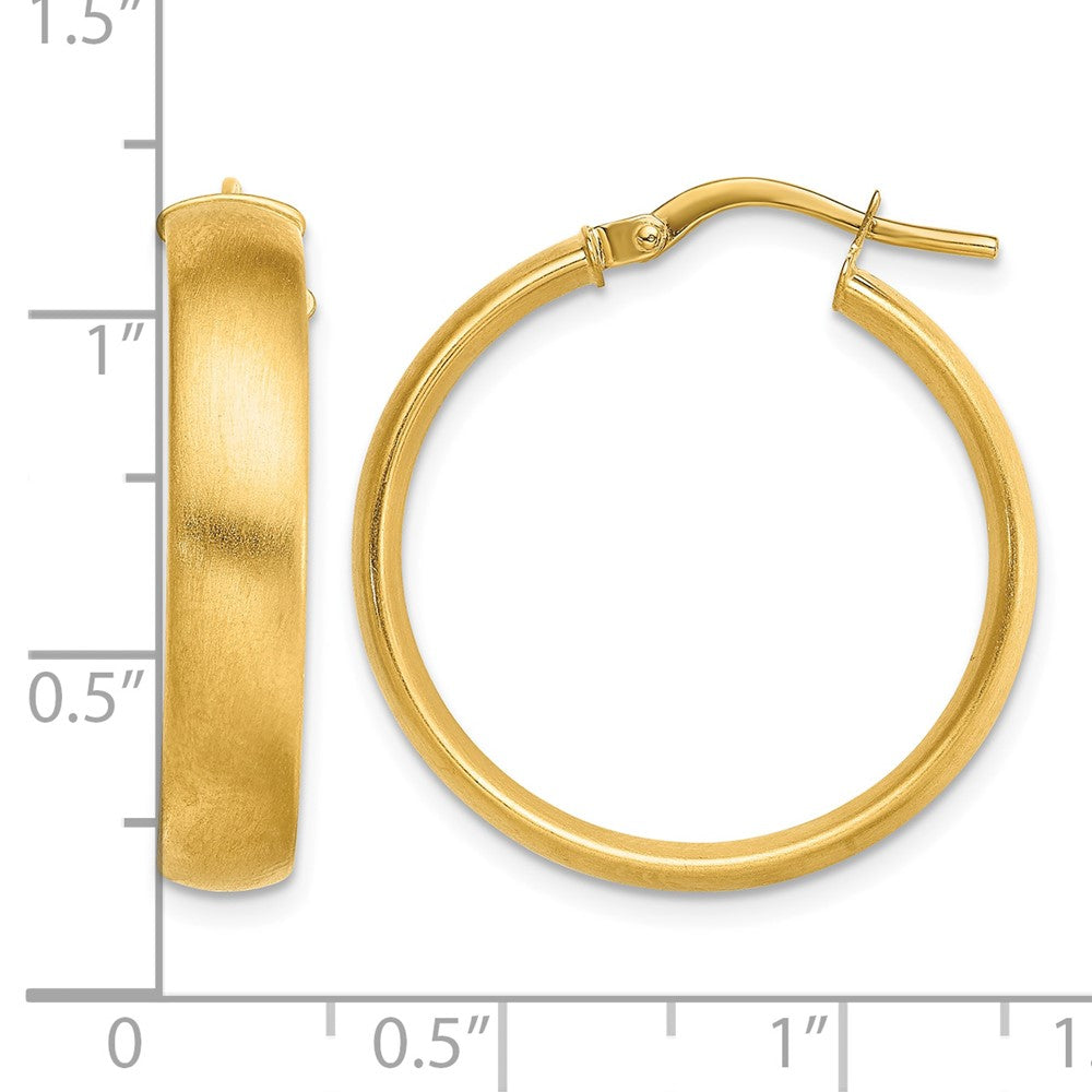 5mm Satin Half Round Tube Hoop Earrings