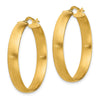 14K 5x31mm Satin Tube Hoop Earrings