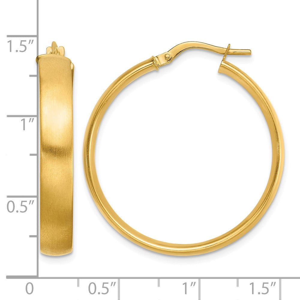 5mm Satin Half Round Tube Hoop Earrings