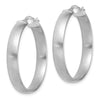 14K White Gold Large 5mm Satin Hoop Earrings