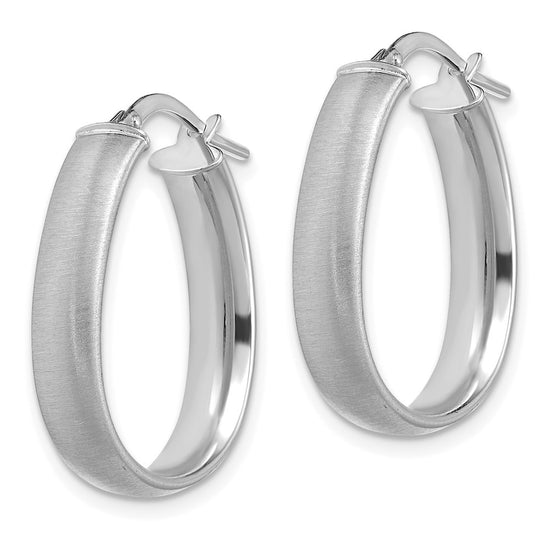 5mm Gold Satin Oval Tube Hoop Earrings