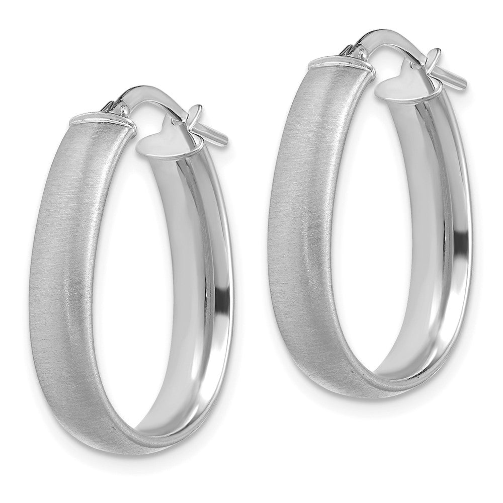 5mm Gold Satin Oval Tube Hoop Earrings