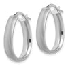 14K White Gold 4.85x23mm Satin and Polished Teardrop Tube Hoop Earrings