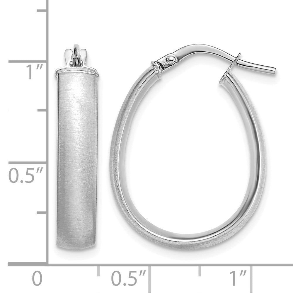 5mm Gold Satin Oval Tube Hoop Earrings