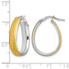 5mm Gold Satin Oval Tube Hoop Earrings
