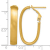 Gold Half Round Tube Oval Omega Back Hoop Earrings
