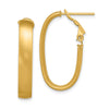Gold Half Round Tube Oval Omega Back Hoop Earrings