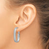 Gold Half Round Tube Oval Omega Back Hoop Earrings