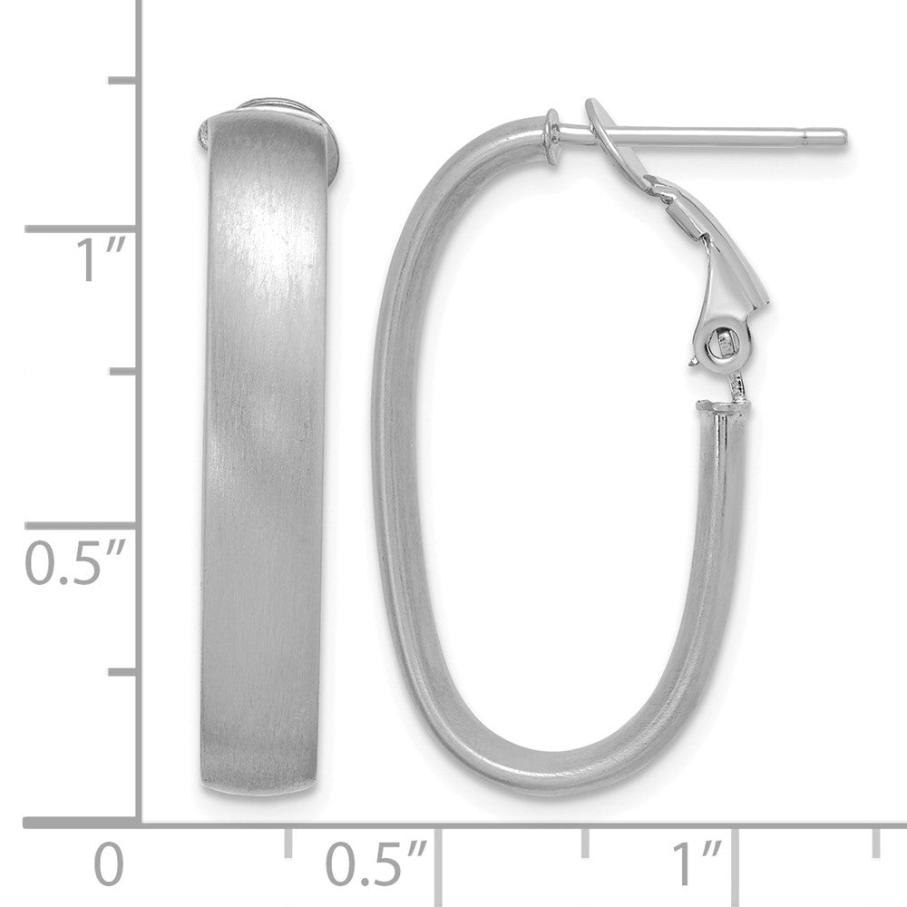 Gold Half Round Tube Oval Omega Back Hoop Earrings