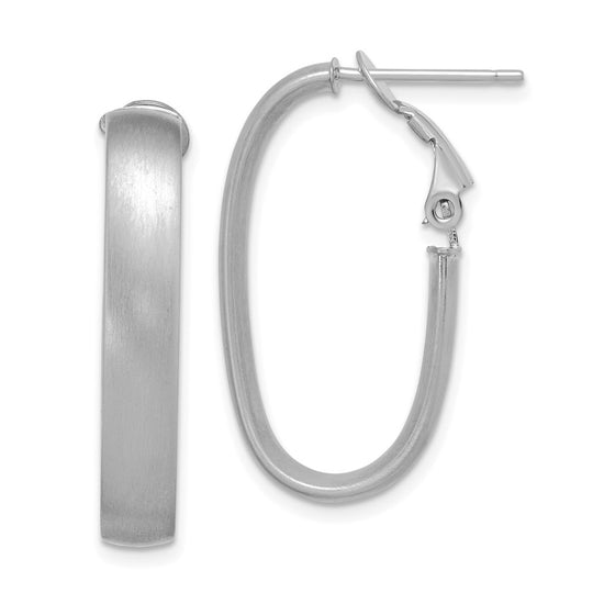 Gold Half Round Tube Oval Omega Back Hoop Earrings