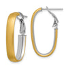 Gold Half Round Tube Oval Omega Back Hoop Earrings