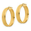 14K 30mm Satin and Polished Hoop Earrings