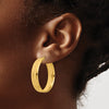 14K 30mm Satin and Polished Hoop Earrings