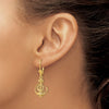 14K 2-D Anchor and Ships Wheel Dangle Leverback Earrings