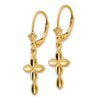 14k Diamond-cut Fancy Cross Dangle Leverback Earrings