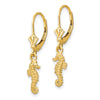 Gold Seahorse Leverback Earrings