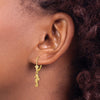14k 3-D Seahorse Dangle Leverback Earrings