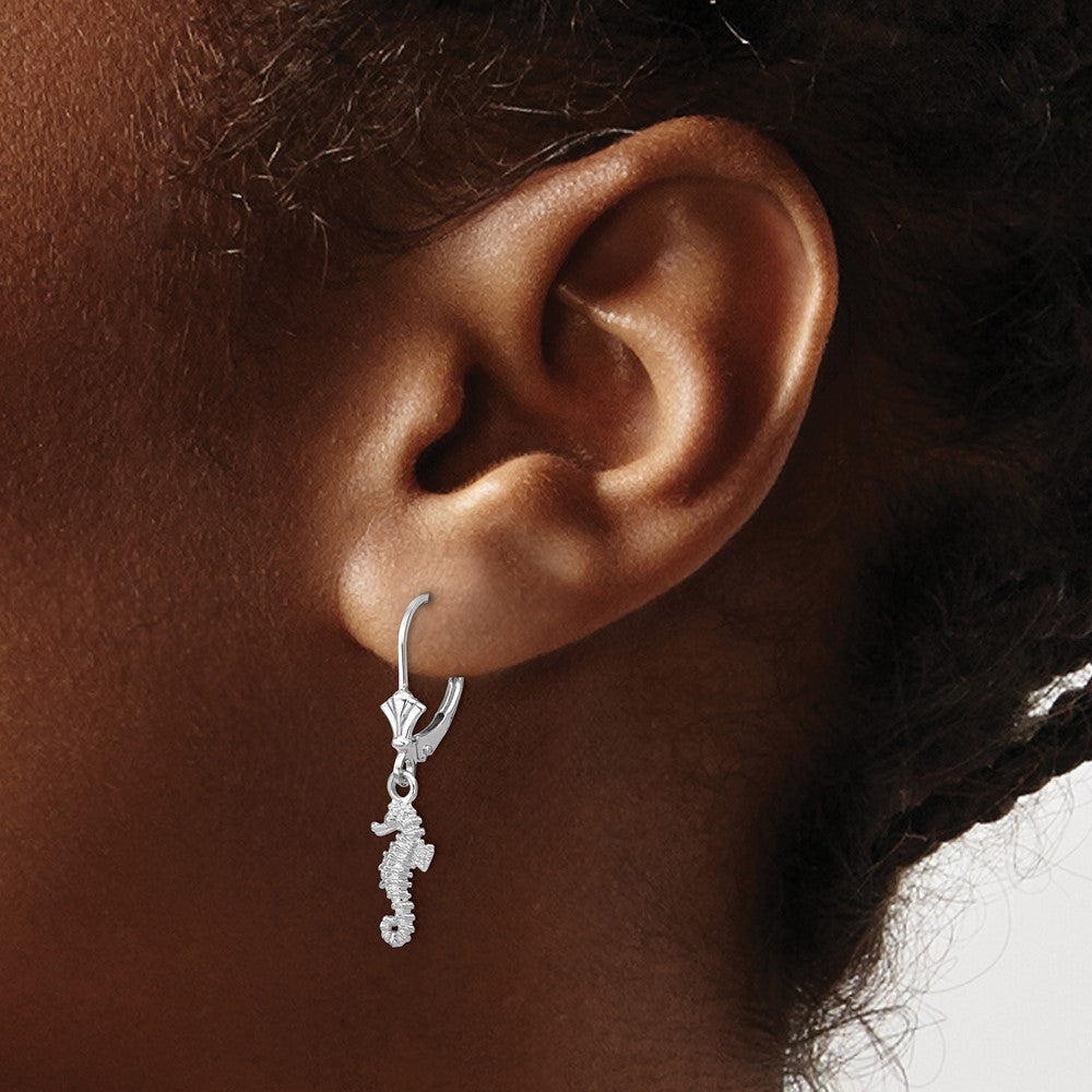 Gold Seahorse Leverback Earrings