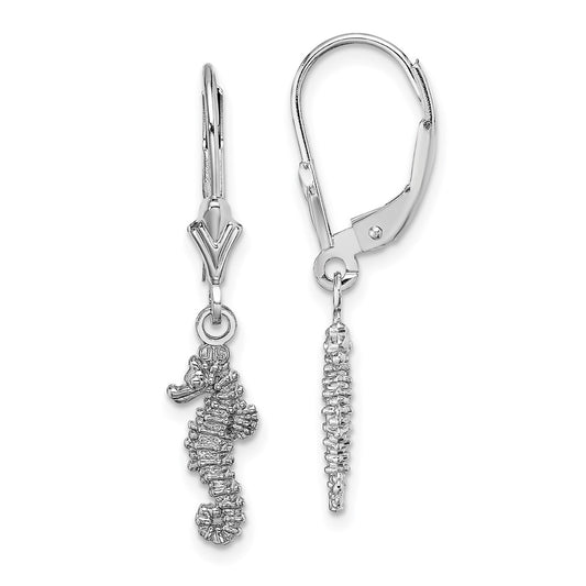 Gold Seahorse Leverback Earrings