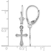 Gold Cross Leverback Earrings