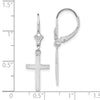 Gold Cross Leverback Earrings