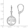 Gold Tree of Life Dangle Leverback Earrings