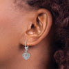Gold Heart Dangle Leverback Earrings