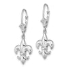 Gold Fleur de lis Dangle Leverback Earrings