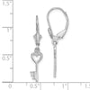 Gold Key Dangle Leverback Earrings
