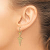 14K Caduceus Dangle Leverback Earrings