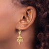 14K RN Caduceus Dangle Leverback Earrings