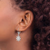 Gold Snowflake Dangle Leverback Earrings