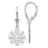 Gold Snowflake Dangle Leverback Earrings
