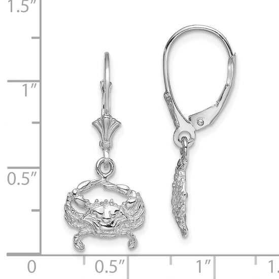 Gold Crab Leverback Earrings