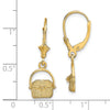 14K Nantucket Basket Leverback Earrings