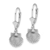 Gold Sea Shell Leverback Earrings