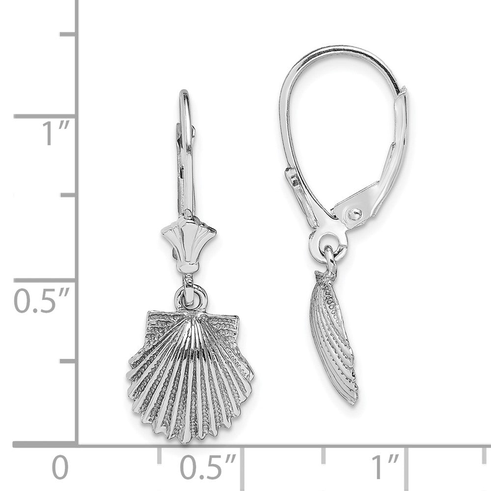 Gold Sea Shell Leverback Earrings